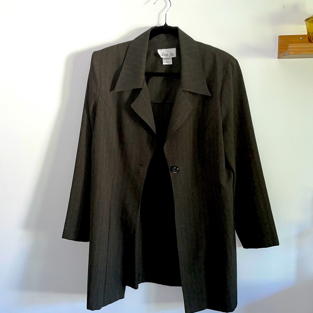 Lisa Jo oversized lightweight blazer olive grey
